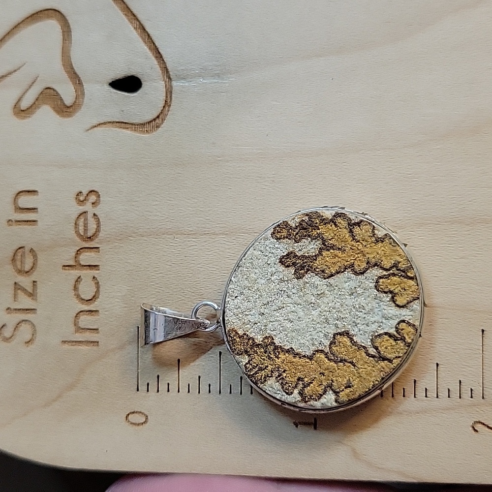 PSILOMELANE DENDRITE FERNWOOD PENDANT - Picture 4 of 6
